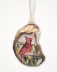 Red Cardinal Ornament • Oyster Shell