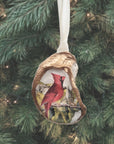 Red Cardinal Ornament • Oyster Shell