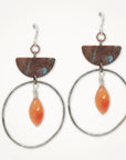 Half Moon Hoop Earrings • Carnelian