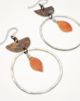 Half Moon Hoop Earrings • Carnelian