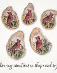 Red Cardinal Ornament • Oyster Shell