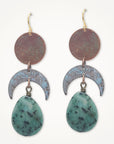 Earth Crescent Earrings • Green Jasper