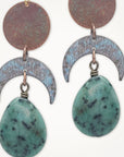 Earth Crescent Earrings • Green Jasper