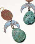 Earth Crescent Earrings • Green Jasper