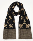 Block Printed Fleur de Lis Scarf