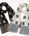 Block Printed Fleur de Lis Scarf