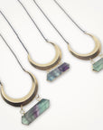 Lunar Lux Necklace • Rainbow Fluorite