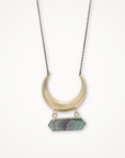 Lunar Lux Necklace • Rainbow Fluorite