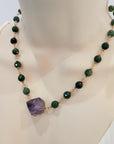 Artisan Wirework Necklace | Moss Agate & Amethyst