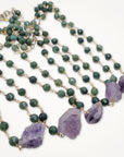 Artisan Wirework Necklace | Moss Agate & Amethyst