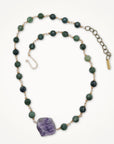 Artisan Wirework Necklace | Moss Agate & Amethyst