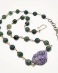 Artisan Wirework Necklace | Moss Agate & Amethyst