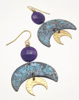 Twilight Crescent Earrings • Purple Jade