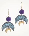 Twilight Crescent Earrings • Purple Jade