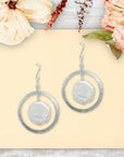 Organic Hoop Earrings • Choice of Coin Pearl