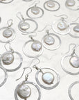 Organic Hoop Earrings • Choice of Coin Pearl