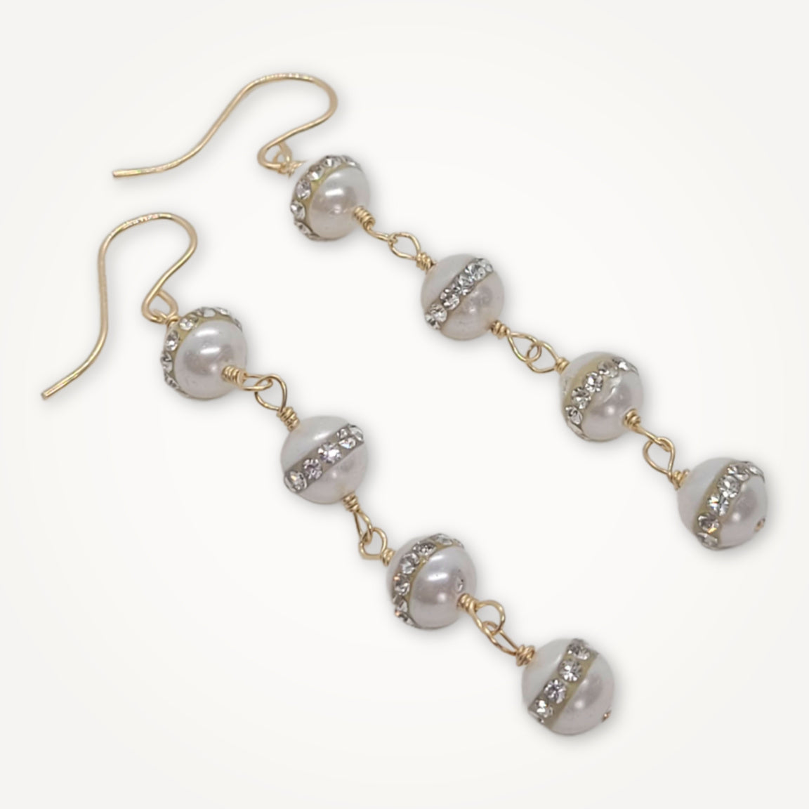 Rhinestone Pearl Drop Earrings