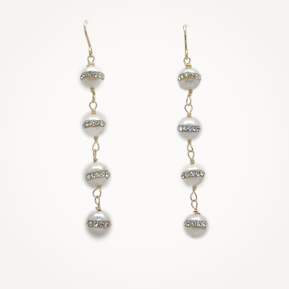 Rhinestone Pearl Drop Earrings