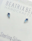 Blue Saphire Coffin • Stud Earrings