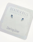 Blue Saphire Coffin • Stud Earrings