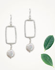 Vertical Frame Earrings • Coin Pearl