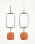 Vertical Frame Earrings • Fire Agate