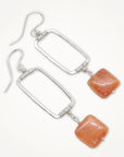 Vertical Frame Earrings • Fire Agate