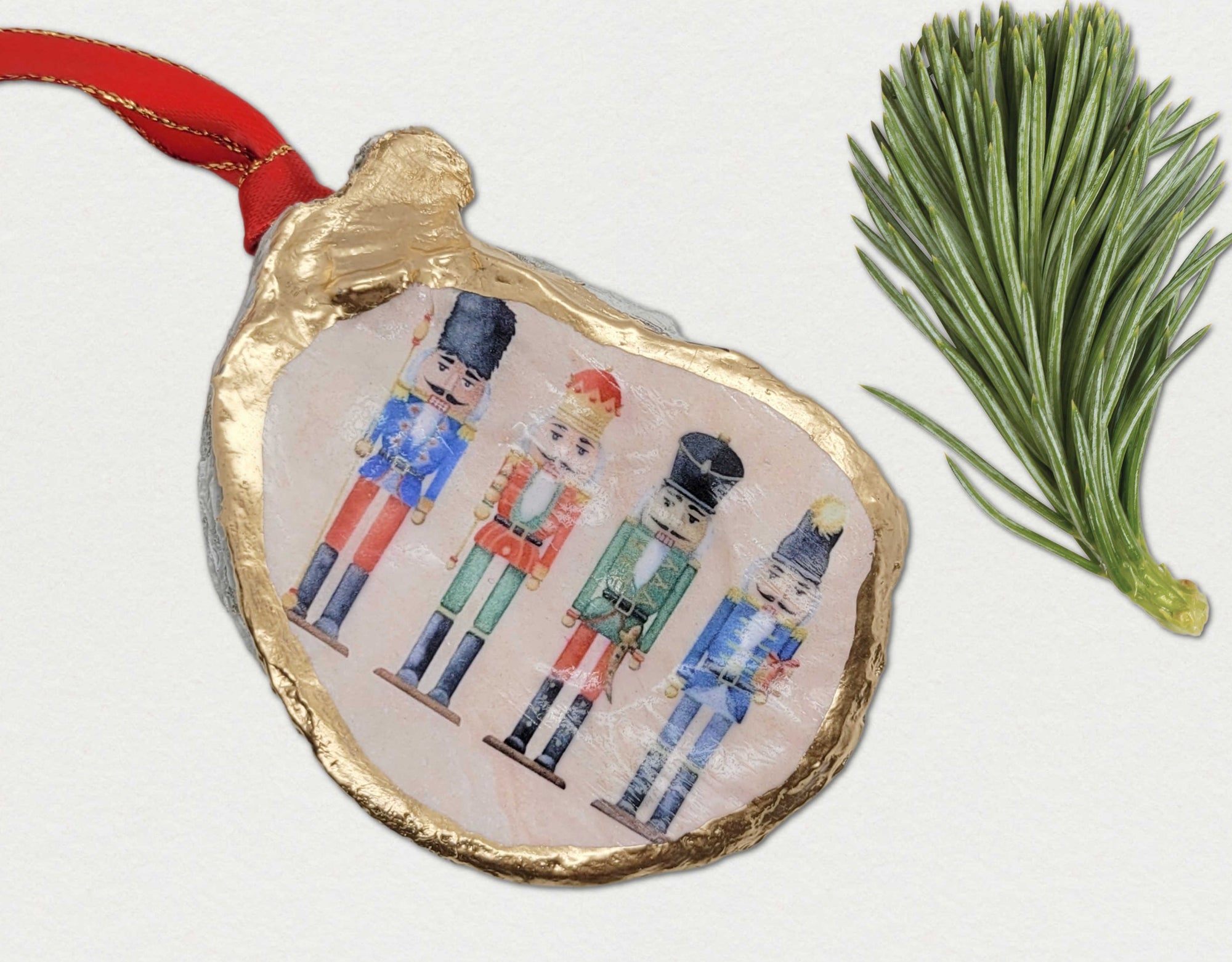 Nutcracker Christmas Ornament • Oyster Shell